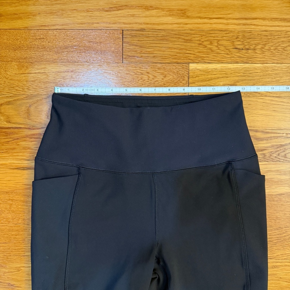Spyder Active Ribbed High Waisted Leggings in Black - Size Medium Pockets - Picture 2 of 6